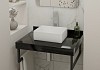 Столешница керамогранитная 70 см черный мрамор с раковиной Teymi Helmi Mini 38 кронштейны 2 шт. черные в комплекте F14349 № 18