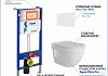 Готовое решение Teymi: Инсталляция Aina 45 + клавиша смыва Kati белая + унитаз Vitra Pro F01356