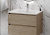 Тумба подвесная с раковиной для ванной 70 см Laina дуб светлый раковина Ritta 70 F16034 № 4