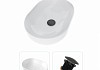 Комплект Teymi 2 в 1 для ванной: раковина Solli 48 накладная + выпуск Teymi без перелива черный F01599