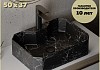 Раковина для ванной накладная Teymi Netta 50 черный мрамор T51203