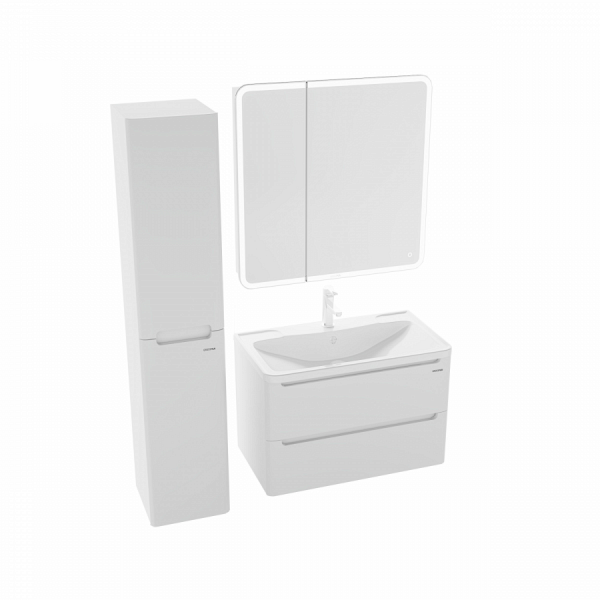 Мебель для ванной подвесная Grossman АДЕЛЬ-80 с 2-я ящ. белая 108003К