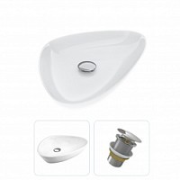 Превью фото Раковина накладная для ванной Teymi Ellie 60 в комплекте донный клапан клик-клак без перелива хром F01624 № 1