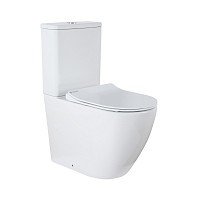 Превью фото Унитаз напольный Azario Grado 665х380х845 безободковый с бачком и сидением микролифт AZ-2141 № 1