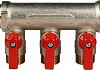 Коллектор Stout SMB 6200 3/4 " х 1/2", 3 выхода, красные ручки № 4