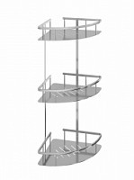 Превью фото Полка для ванной Potato Style трехъярусная угловая, нержавеющая сталь, глянец P380-3 № 1