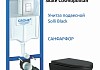 Комплект 3 в 1 инсталляция Grohe Rapid SL + Унитаз подвесной Teymi Solli Black + кнопка хром F18272