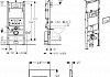 Комплект Система инсталляции для унитазов Geberit Duofix Платтенбау 458.125.21.1 4 в 1 с кнопкой смыва + Крышка-сиденье Duravit Architec № 5