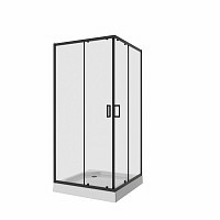 Превью фото Душевое ограждение Niagara NG-6809-08 BLACK 100x100x190 квадрат, двери раздвижные № 1