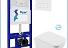 Инсталляция с унитазом комплект 5 в 1 Teymi унитаз подвесной безободковый Helmi PP Vortex кнопка белая F16522 № 2