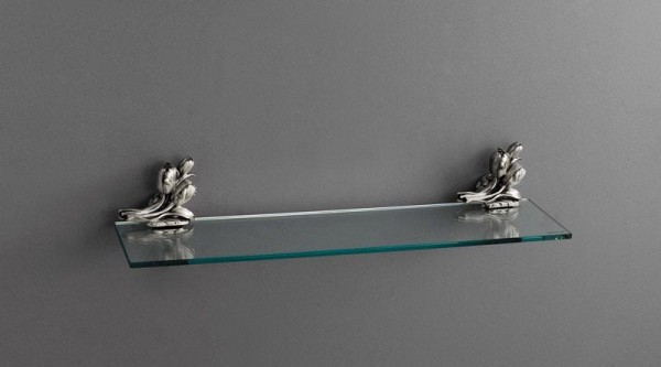 Полка стеклянная подвесная 60 смART&MAX Tulip серебро AM-B-0823-T