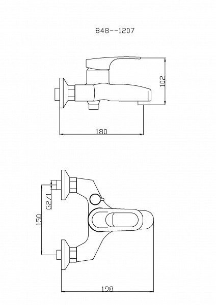 Смеситель для ванны с душем TSARSBERG TSB-848-1207 тип См-ВОРНШлА