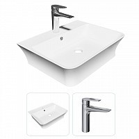 Превью фото Раковина накладная для ванной Teymi Aina 49 в комплекте смеситель хром F07438 № 1