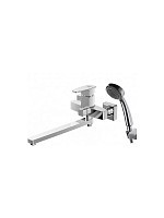 Превью фото Смеситель для ванны с душем Bravat RIFFLE длинный нос F672106C-LB № 1