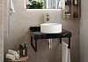 Столешница керамогранитная 60 см черный мрамор с раковиной Teymi Lina D35 кронштейны 2 шт. черные в комплекте F14342 № 3