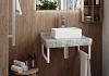 Столешница керамогранитная 60 см серый мрамор с раковиной Teymi Helmi Mini 38 кронштейны 2 шт. белые в комплекте F14074 № 3