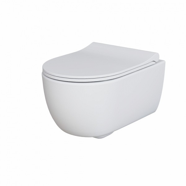 Унитаз подвесной Abner 103T20101R 545x360x330 БЕЛЫЙ матовый безободковый с тонкой крышкой