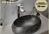 Раковина для ванной накладная Teymi Laina 48 черный мрамор T51304