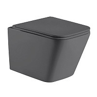 Превью фото Унитаз подвесной Helmi безободковый, сиденье микролифт, темно-серый матовый T40301MDG № 1
