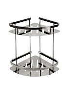 Превью фото Полка для ванной Potato Style двухярусная угловая, нержавеющая сталь, глянец P380-2 № 1